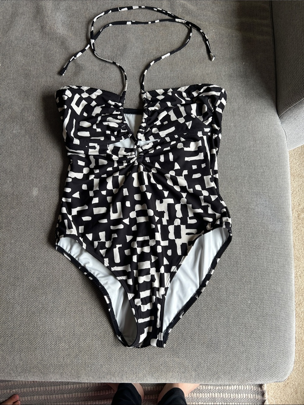 Black & White Patterned womens One-Piece Swimsuit
